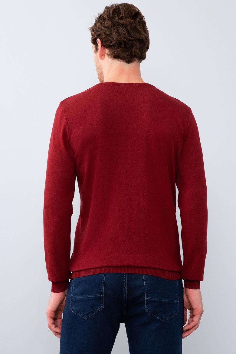 Erkek Bordo Basic Kazak - 50206752028