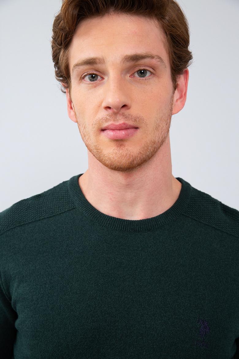 Erkek Yeşil Basic Kazak - 50206752046