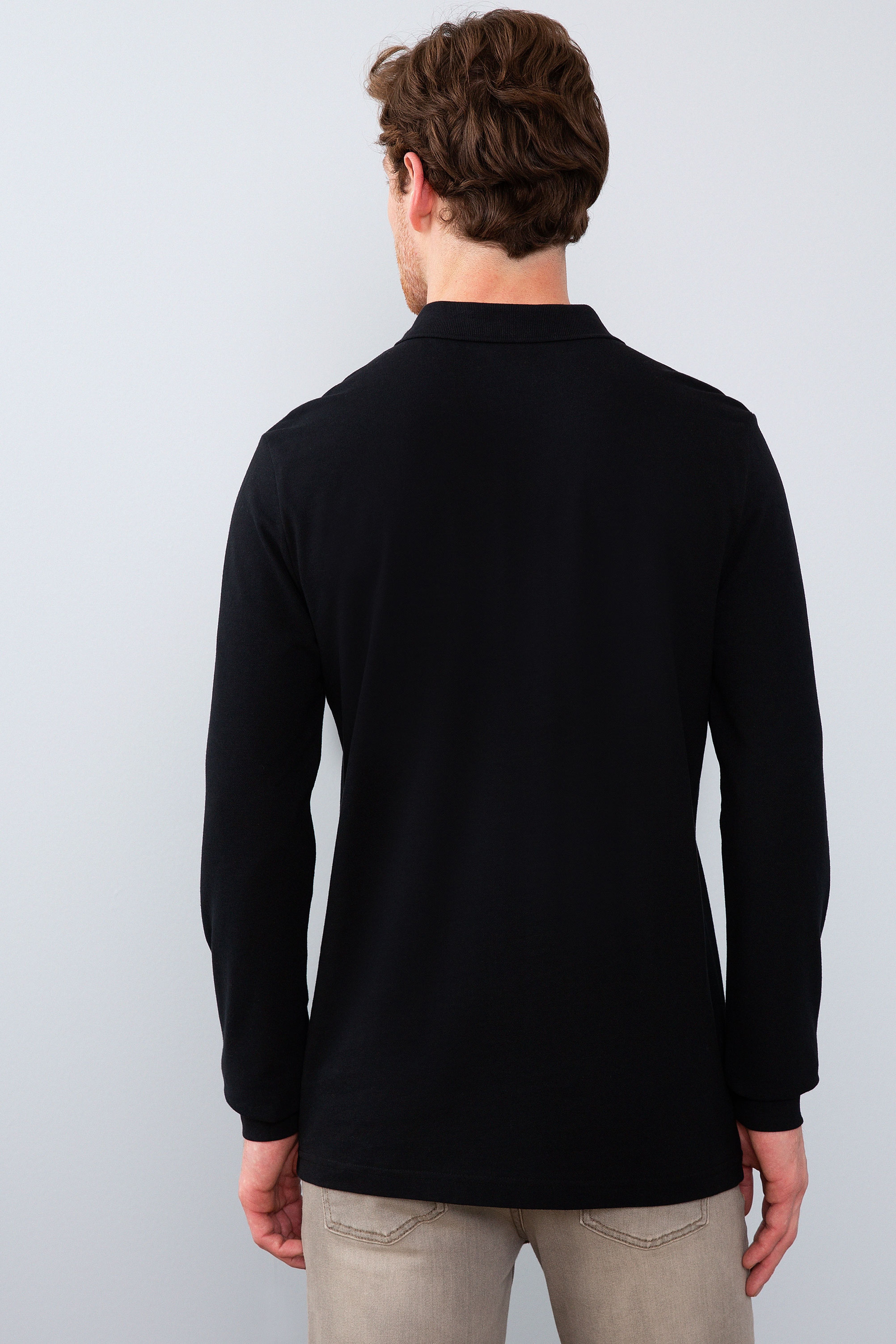 Erkek Siyah Basic Sweatshirt - Image 3
