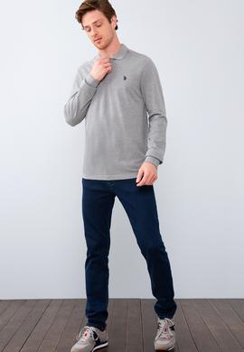 Erkek Gri Melanj Basic Sweatshirt - 50209199086