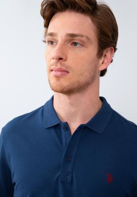 Erkek Açık Lacivert Polo Yaka Sweatshirt Basic - 50209199106