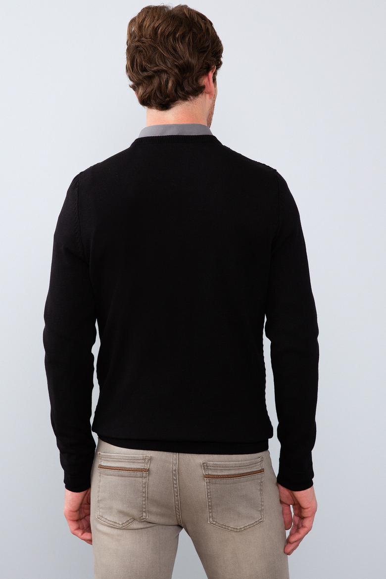 Erkek Siyah Basic Kazak - 50210287054