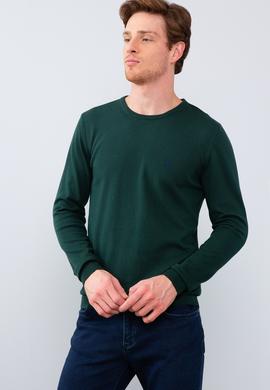 Erkek Koyu Yeşil Basic Kazak - 50211240007