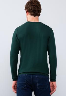 Erkek Koyu Yeşil Basic Kazak - 50211240007