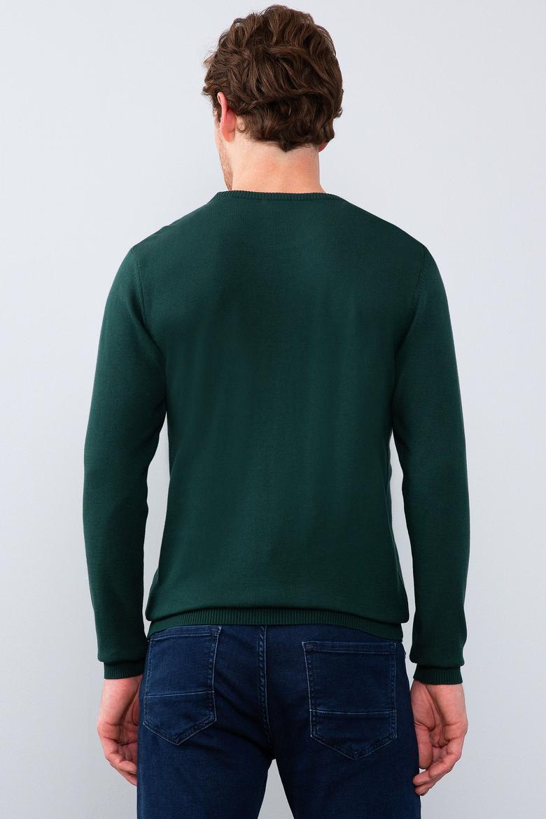 Erkek Koyu Yeşil Basic Kazak - 50211240007