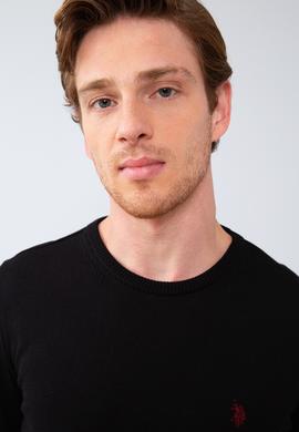 Erkek Siyah Bisiklet Yaka Triko Kazak Basic - 50211240016