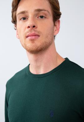 Erkek Koyu Yeşil Basic Kazak - 50211240007