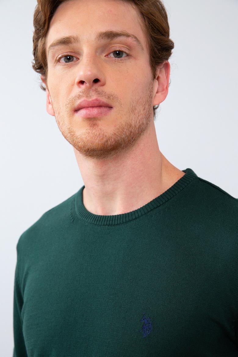 Erkek Koyu Yeşil Basic Kazak - 50211240007