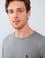 Erkek Gri Melanj Bisiklet Yaka Triko Kazak Basic