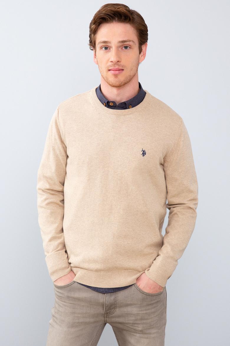 Erkek Kum Melanj Bisiklet Yaka Triko Kazak Basic