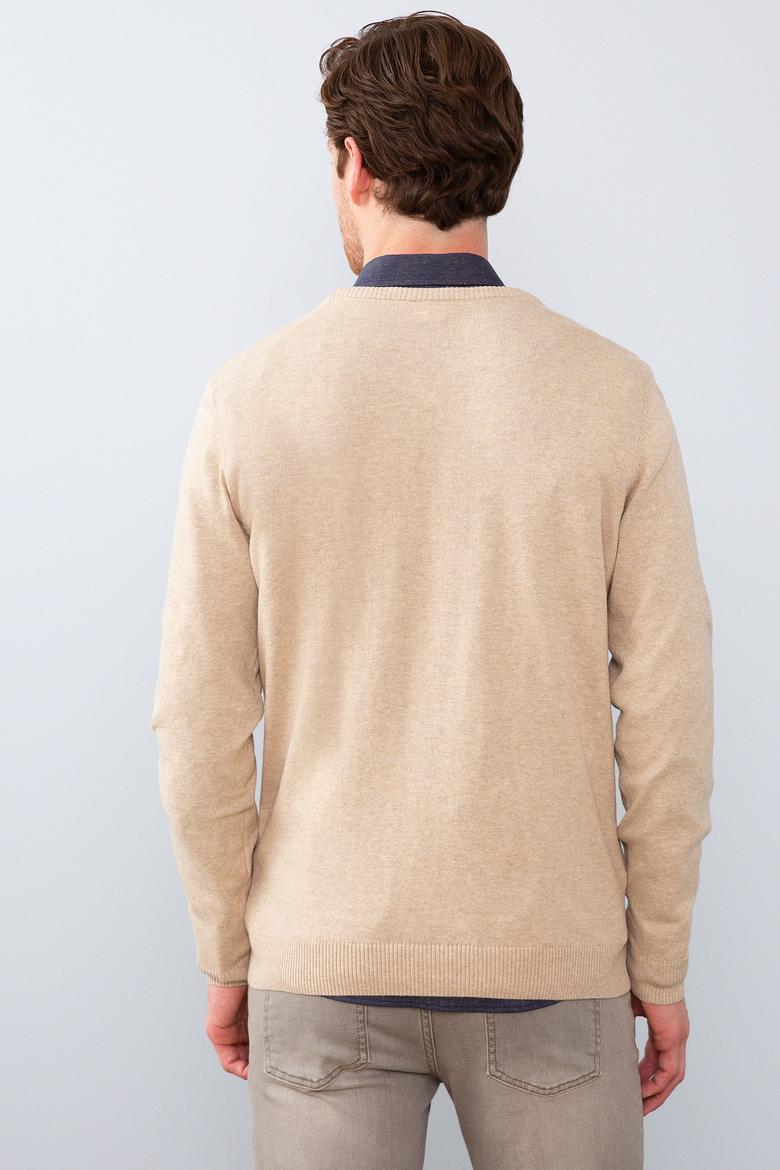 Erkek Kum Melanj Bisiklet Yaka Triko Kazak Basic - 50211240043