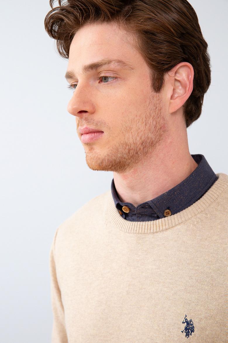 Erkek Kum Melanj Bisiklet Yaka Triko Kazak Basic - 50211240043