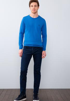 Erkek Kobalt Bisiklet Yaka Triko Kazak Basic - 50211240061