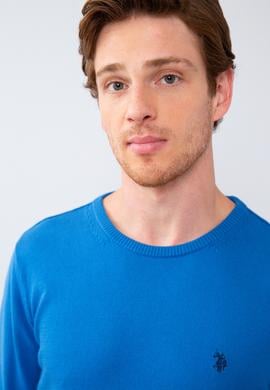 Erkek Kobalt Bisiklet Yaka Triko Kazak Basic - 50211240061