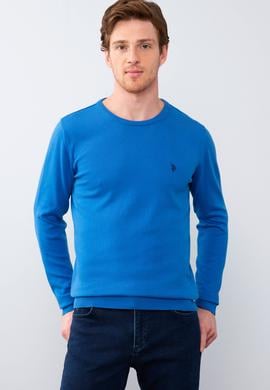 Erkek Kobalt Bisiklet Yaka Triko Kazak Basic - 50211240061