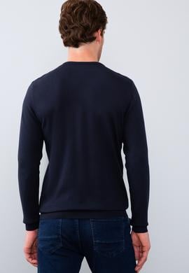 Erkek Lacivert Bisiklet Yaka Triko Kazak Basic - 50211240077