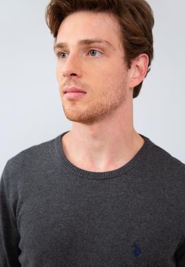 Erkek Antrasit Bisiklet Yaka Triko Kazak Basic - 50211240070