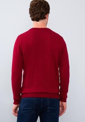 Erkek Bordo  Triko Hırka - 50211250019