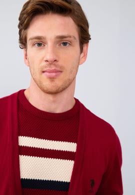 Erkek Bordo  Triko Hırka - 50211250019