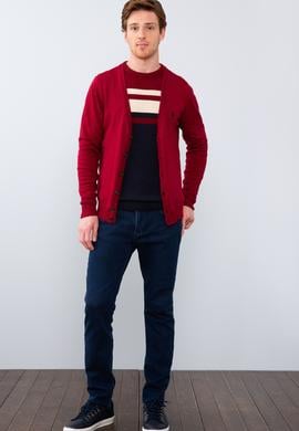 Erkek Bordo  Triko Hırka - 50211250019