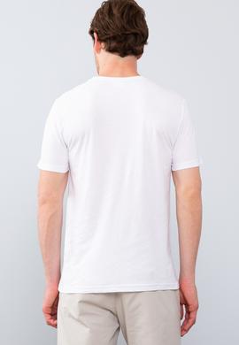 Erkek Beyaz Bisiklet Yaka T-Shirt - 50213567003