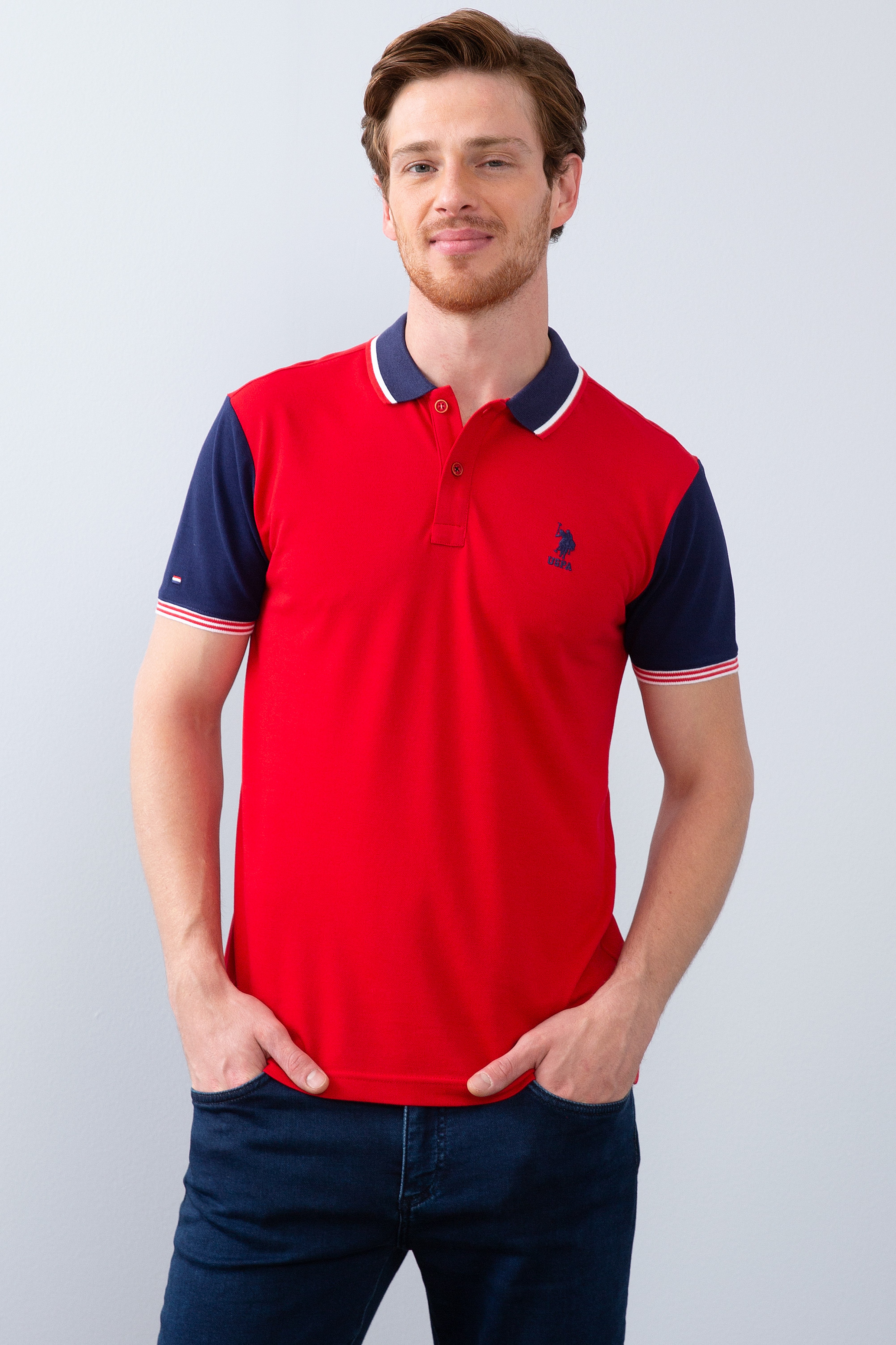 Erkek Kırmızı Polo Yaka T-Shirt - Image 1