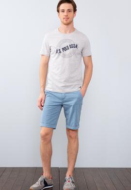 Erkek Açık Gri Melanj Tişört - 50213599008