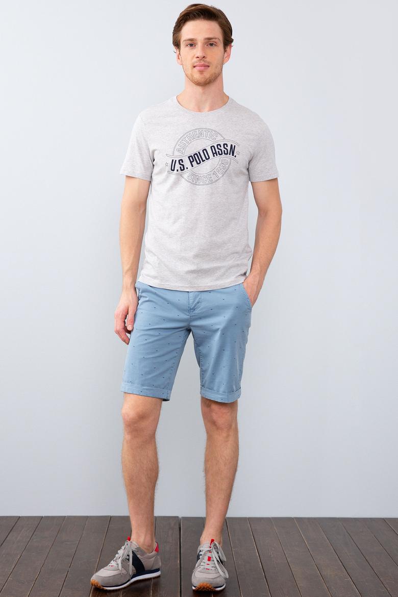 Erkek Açık Gri Melanj Tişört - 50213599008