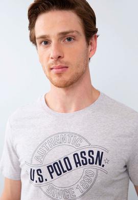 Erkek Açık Gri Melanj Tişört - 50213599008