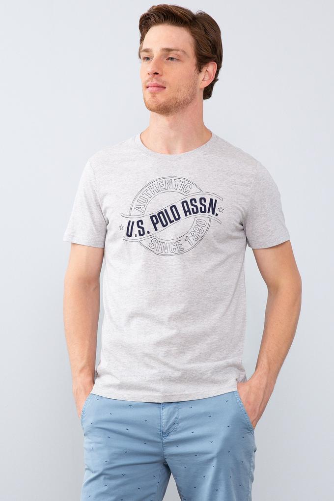 Erkek Açık Gri Melanj Tişört