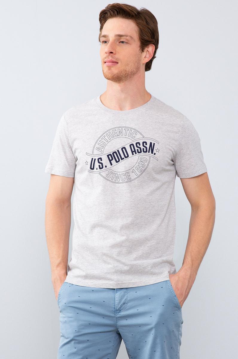 Erkek Açık Gri Melanj Tişört