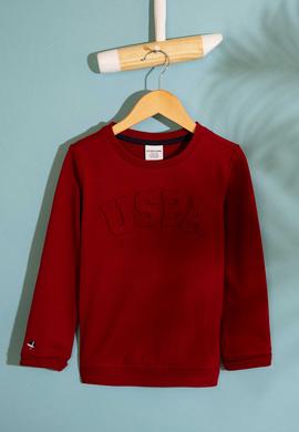 Çocuk Kırmızı Sweatshirt Basic - 50213630009