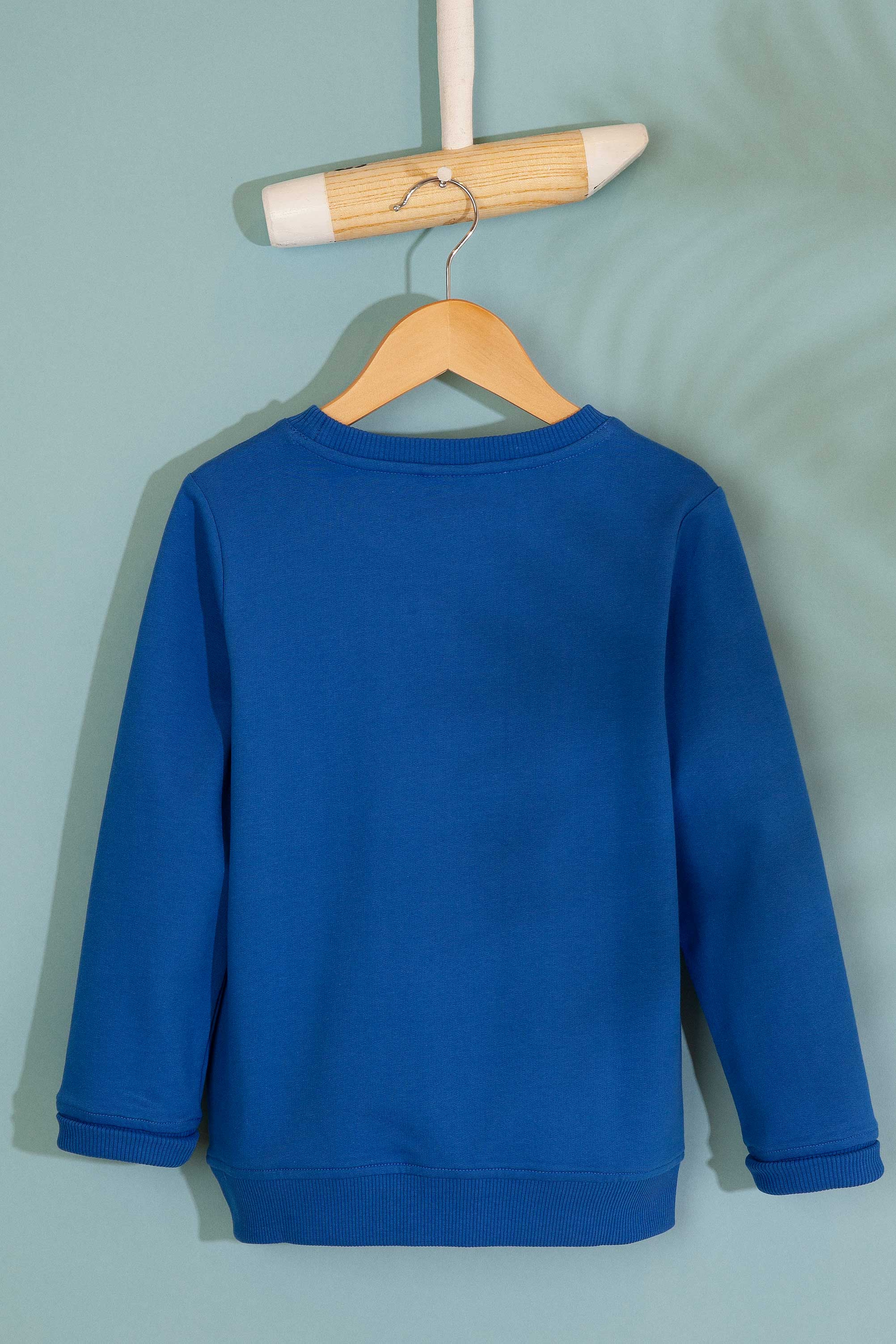 Çocuk Mavi Sweatshirt Basic - Image 2