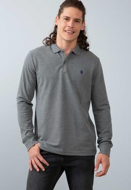 Erkek Antrasit Melanj Polo Yaka Sweatshirt Basic - 50213673110