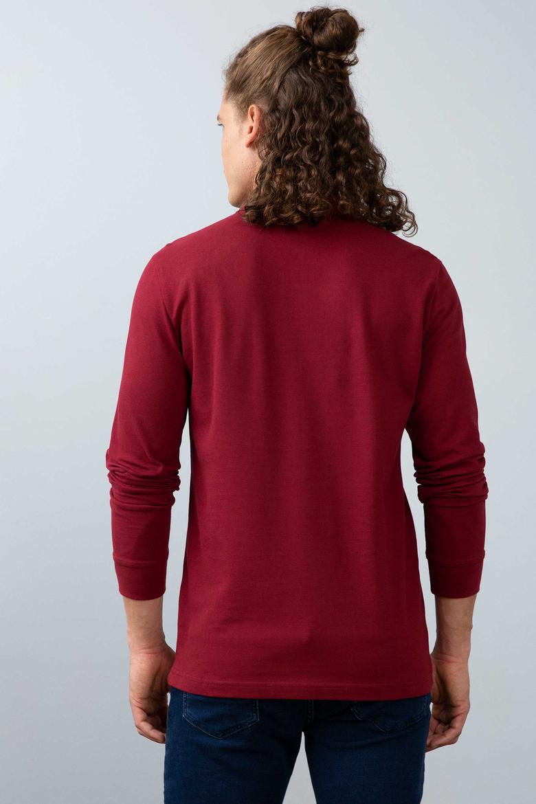 Erkek Bordo Basic Sweatshirt - 50213673022