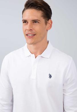 Erkek Beyaz Polo Yaka Sweatshirt Basic - 50213673029