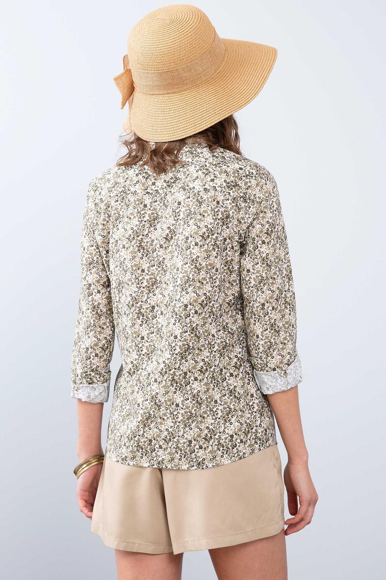 Kadın Yeşil Gömlek Uzunkol - 50213818004