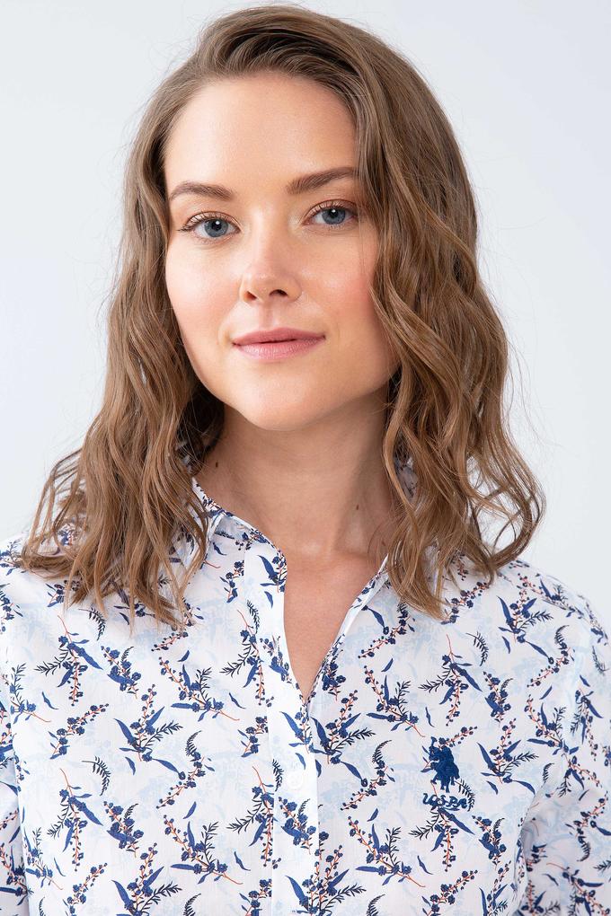 Kadın Mavi Gömlek Uzunkol