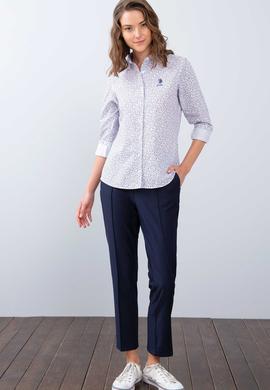 Kadın Kırmızı Desenli Gömlek Uzunkol - 50213880002