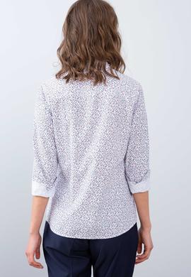 Kadın Kırmızı Desenli Gömlek Uzunkol - 50213880002