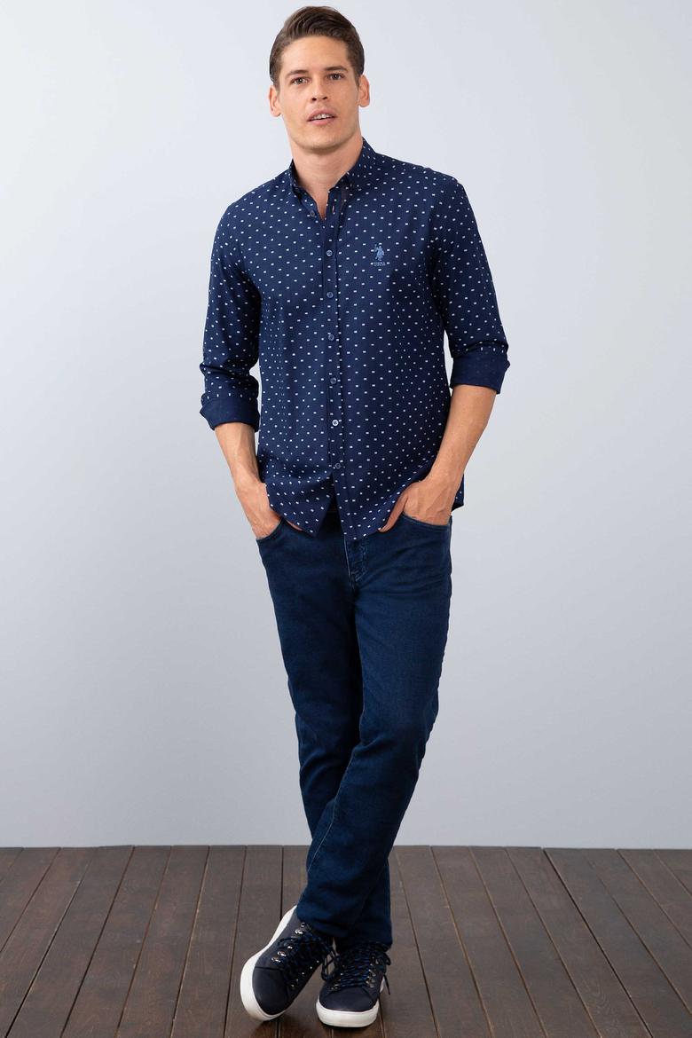 Erkek Lacivert Gömlek Uzunkol - 50213899008