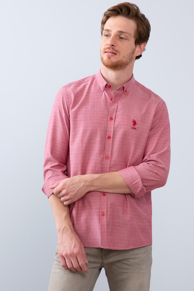 Erkek Kırmızı Gömlek Uzunkol