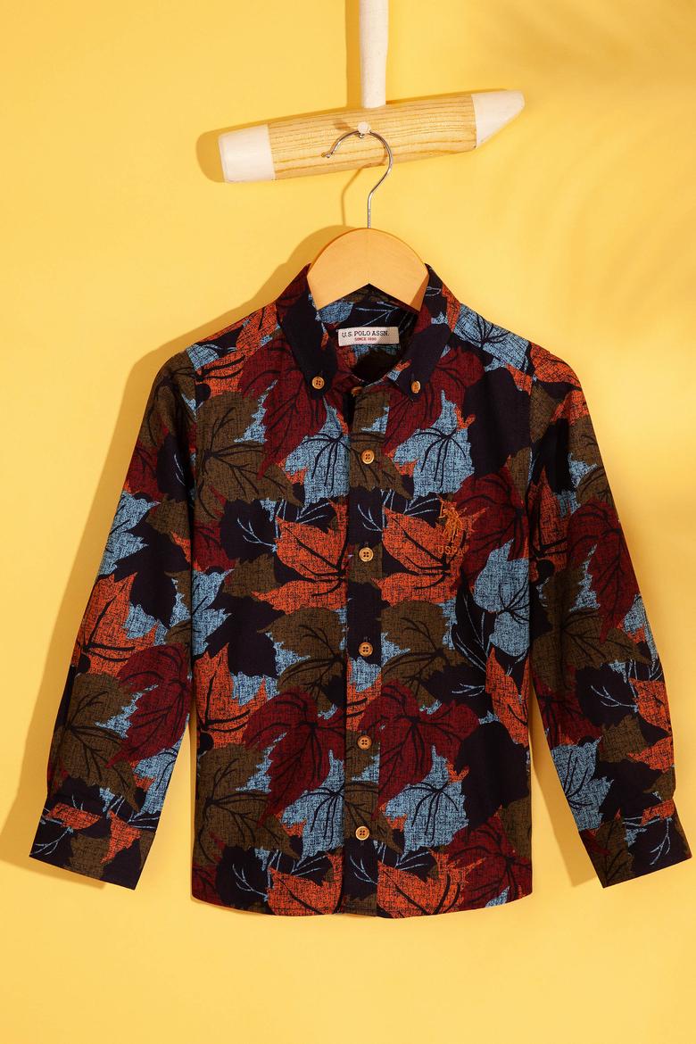 Erkek Çocuk Kırmızı Gömlek Uzunkol