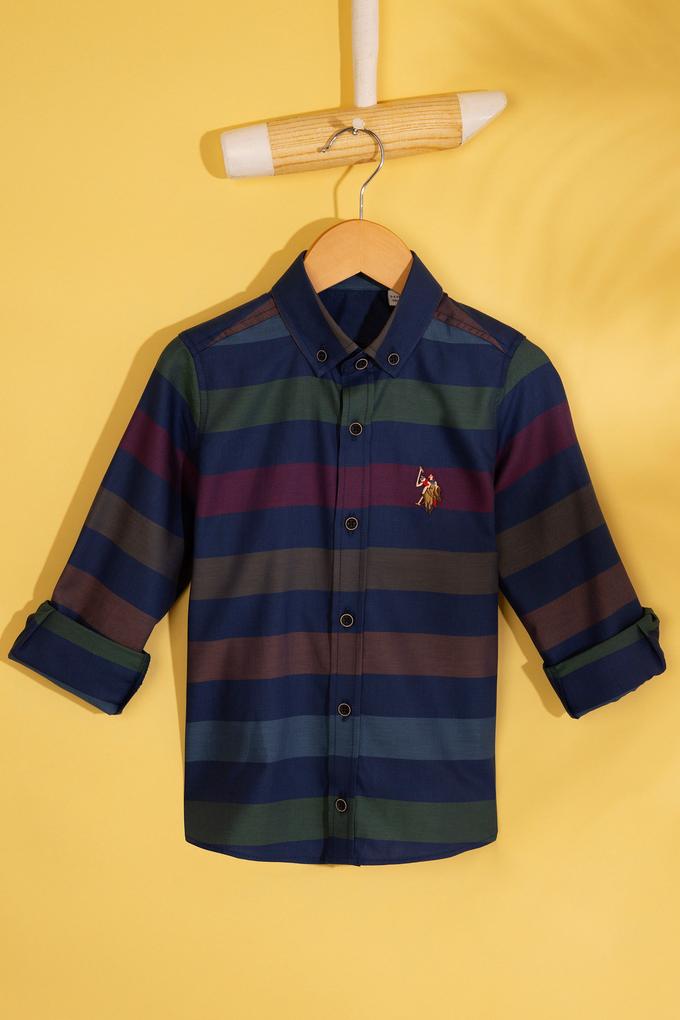 Erkek Çocuk Lacivert Gömlek Uzunkol