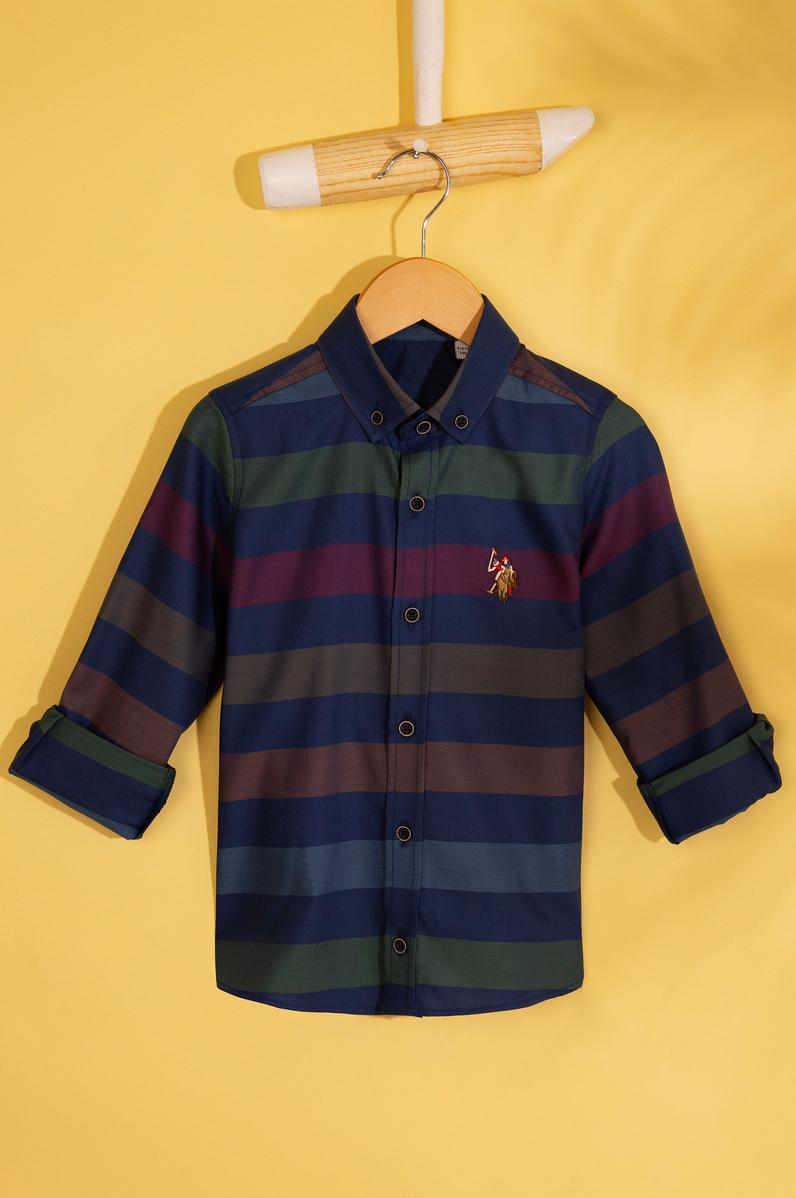 Erkek Çocuk Lacivert Gömlek Uzunkol