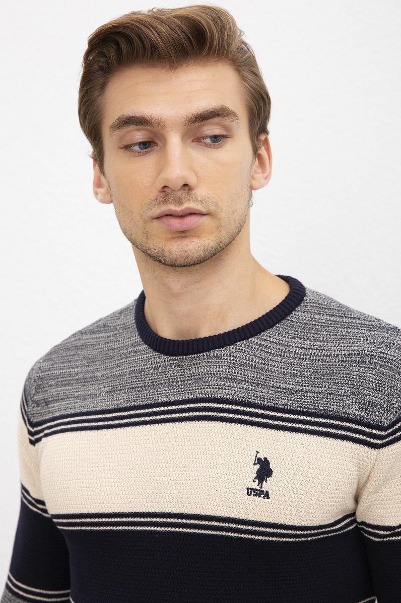 Erkek Lacivert Bisiklet Yaka Triko Kazak