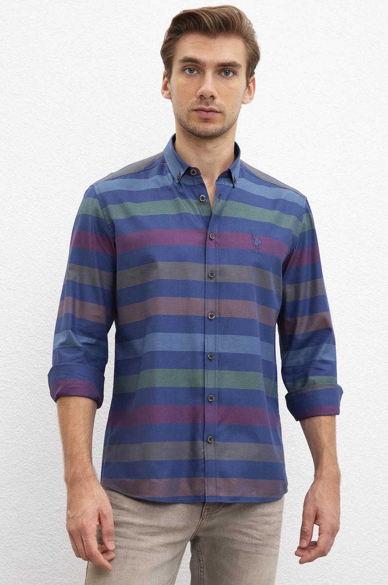 Erkek Lacivert Uzun Kollu Gömlek