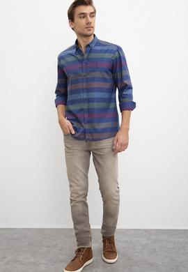 Erkek Lacivert Uzun Kollu Gömlek - 50207279006