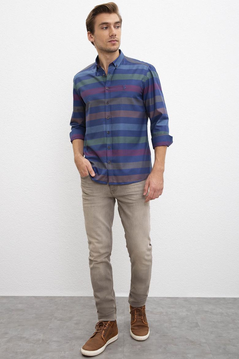 Erkek Lacivert Uzun Kollu Gömlek - 50207279006