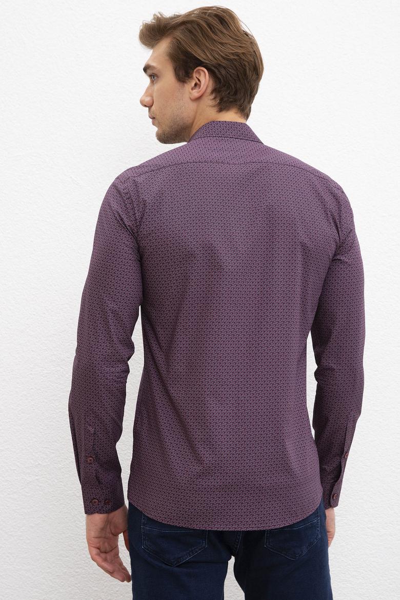 Erkek Bordo Uzun Kollu Gömlek - 50207284010